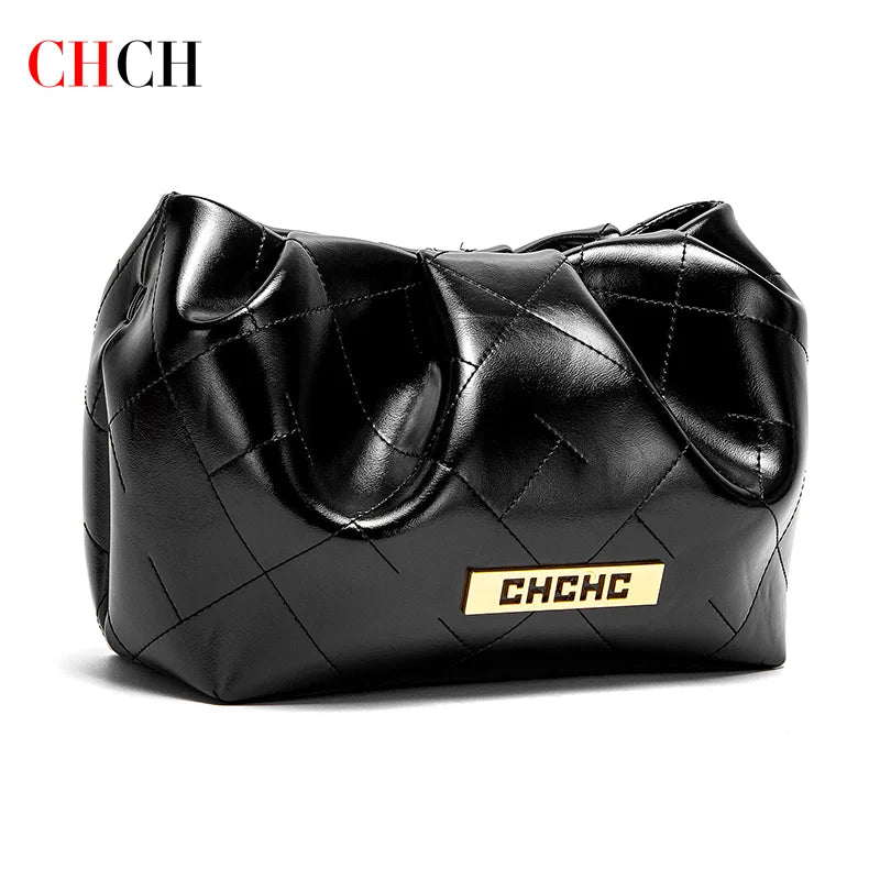 Italian Women Crossbody Bag Classic Diamond Grid Magnetic Cloud Bag Black Women Chain Bag