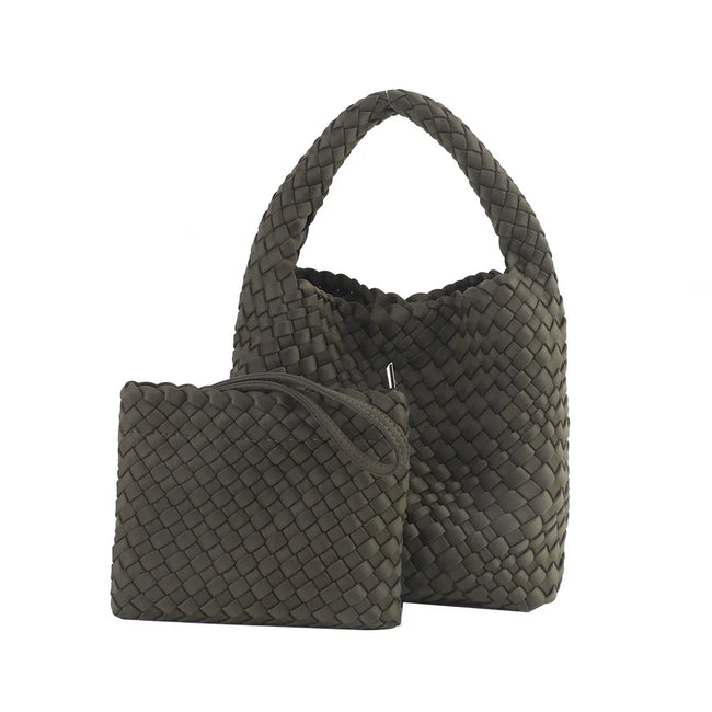 Elite Wonmen High Elastic Fabric Woven Bag Women Advanced Texture Handheld Bucket Bag Versatile Crossbody