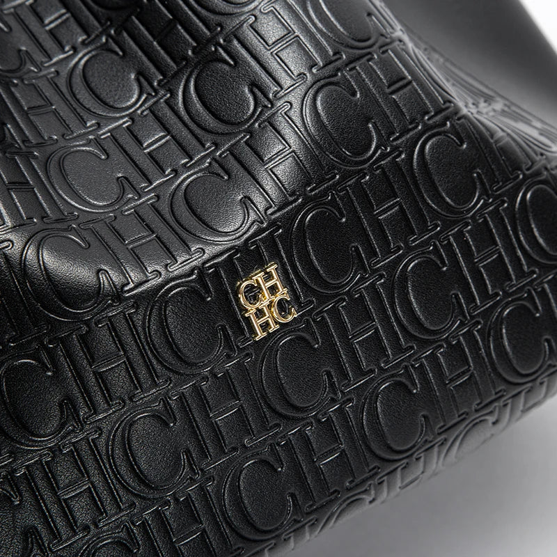 Fusion CH Luxury Women' PU Bucket Large Capacity Shopping Travel Commuter Shrink Scarf Shoulder Bag