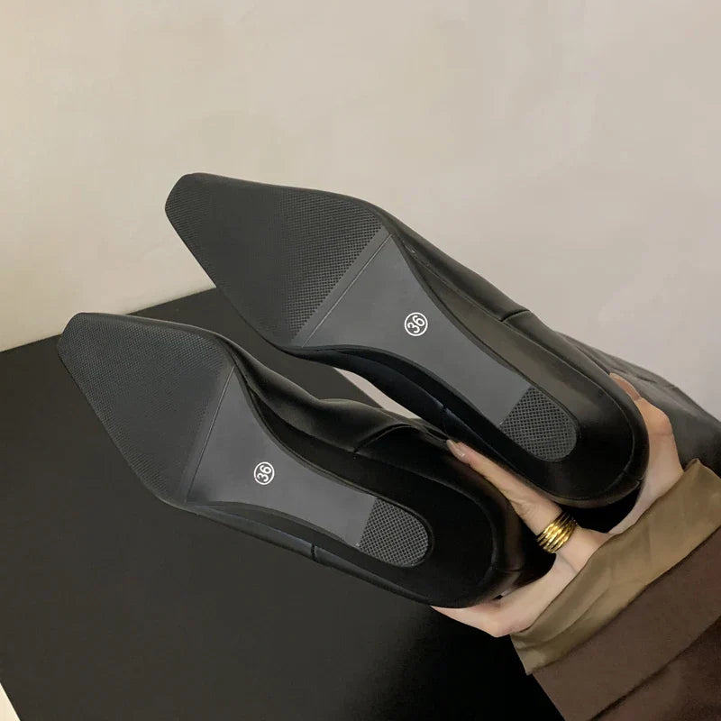 Autumn Winter Soft Leather Cosy Pointed Toe Knee-High Boots Woman Wedges Heels Ladies Shoes Botas Largas De Mujer