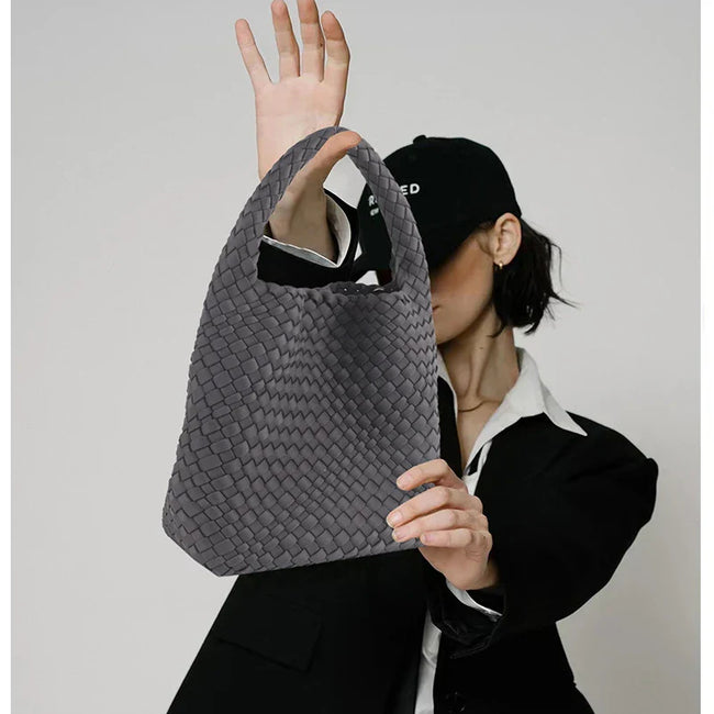 Elite Wonmen High Elastic Fabric Woven Bag Women Advanced Texture Handheld Bucket Bag Versatile Crossbody