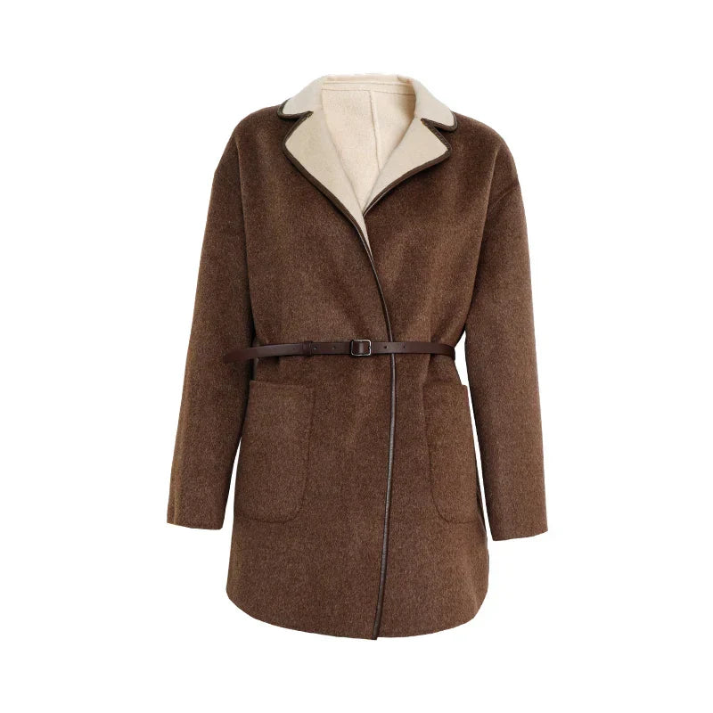 Women Premium Fashion High Quality  Wool Coats Autumn and Winter New Luxury Women'S Clothing Jacket