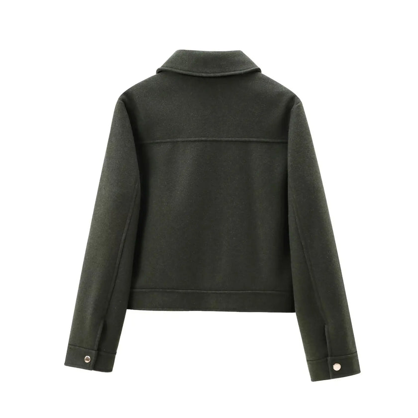 New Women Zipper Jacket Coat Long Sleeve Outerwear