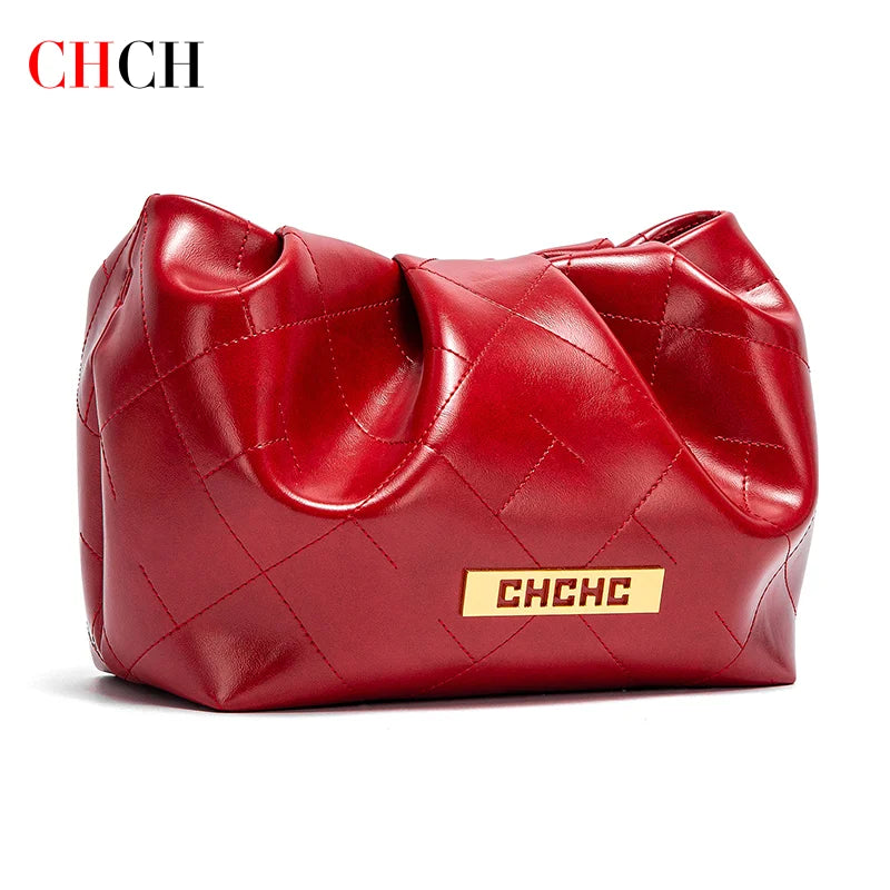 Italian Women Crossbody Bag Classic Diamond Grid Magnetic Cloud Bag Black Women Chain Bag