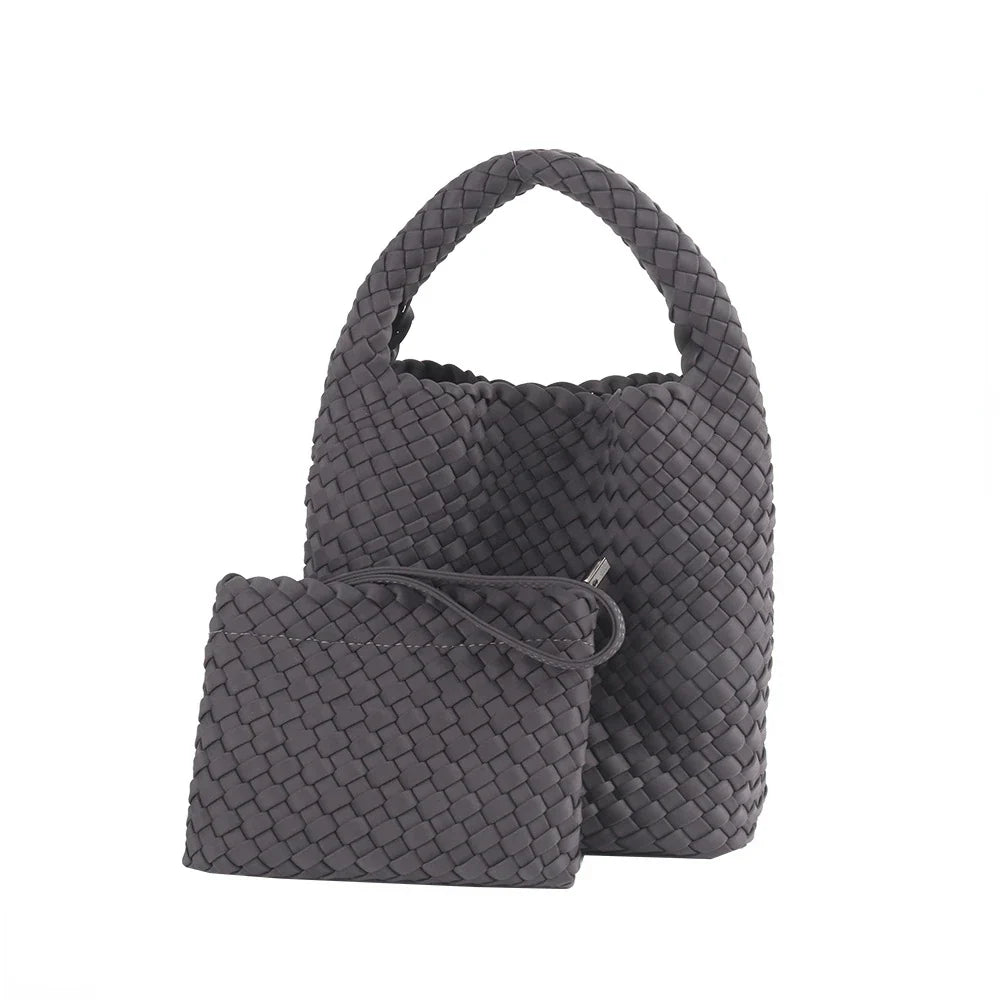 Elite Wonmen High Elastic Fabric Woven Bag Women Advanced Texture Handheld Bucket Bag Versatile Crossbody