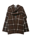 New Women Plaid Knit Scarf Cardigan Coat Jacket Blazer