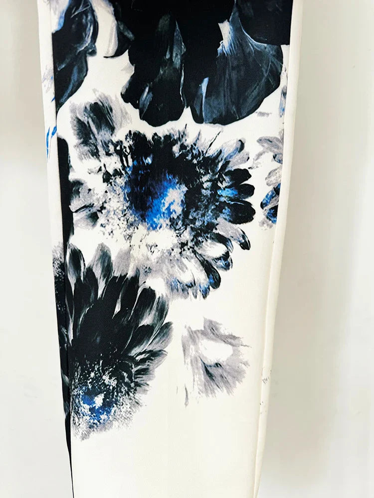 Modern Fusion Designer Women Suit Jacket Pencil Pants Set 2Pcs