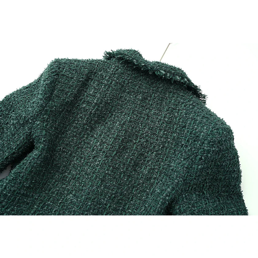 New Winter Thick Fabric Woolen Luxury Design Women Slim Blazers High Quality