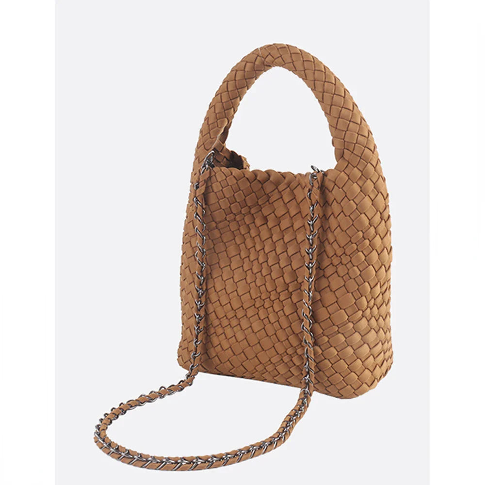 Elite Wonmen High Elastic Fabric Woven Bag Women Advanced Texture Handheld Bucket Bag Versatile Crossbody