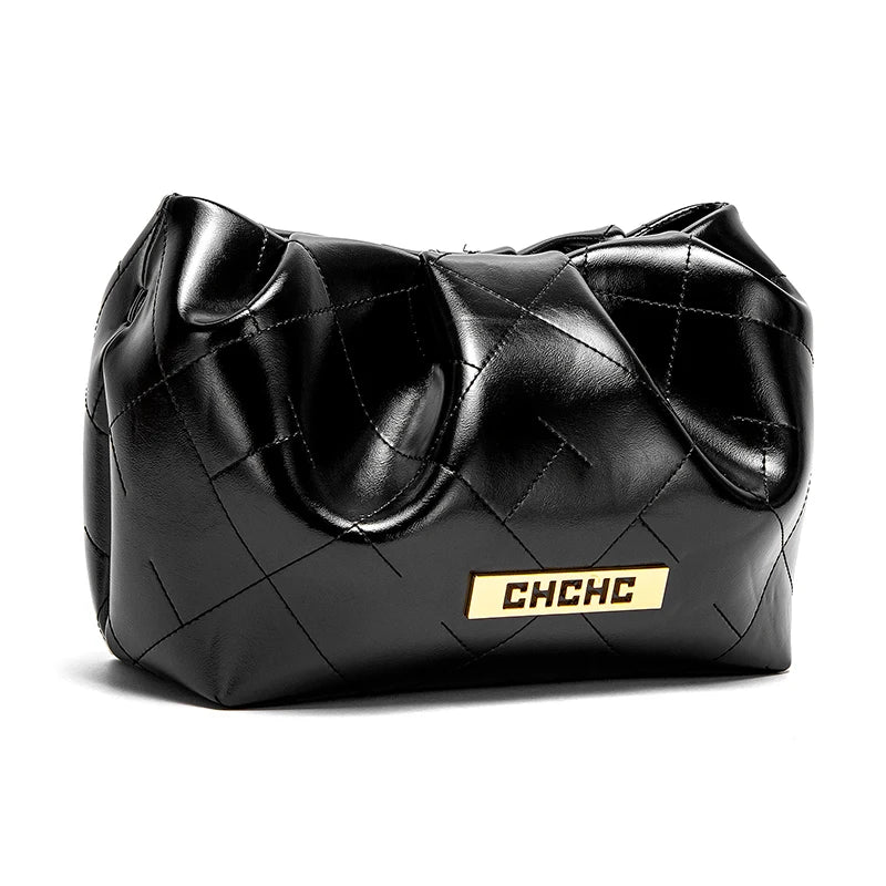 Italian Women Crossbody Bag Classic Diamond Grid Magnetic Cloud Bag Black Women Chain Bag