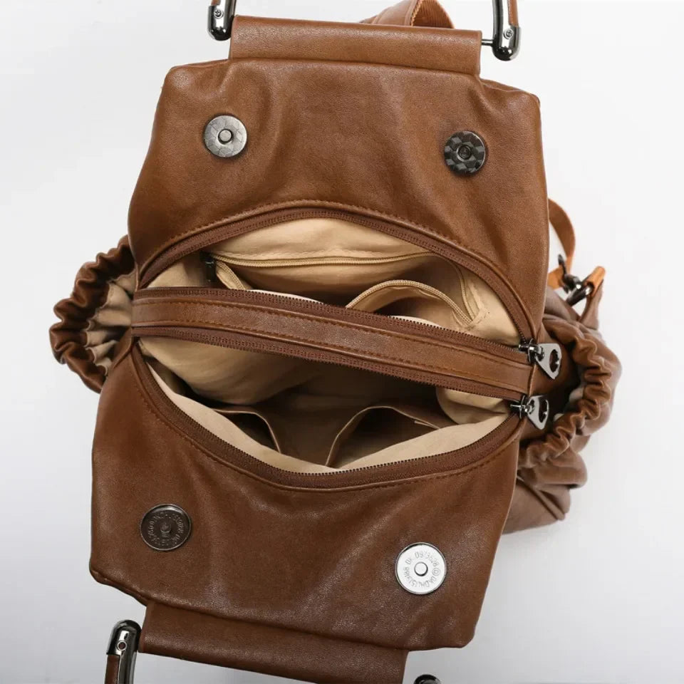 Fusion Backpack for Women Luxury Designer Rucksack Retro Style  Multi-Functional Travel Bag