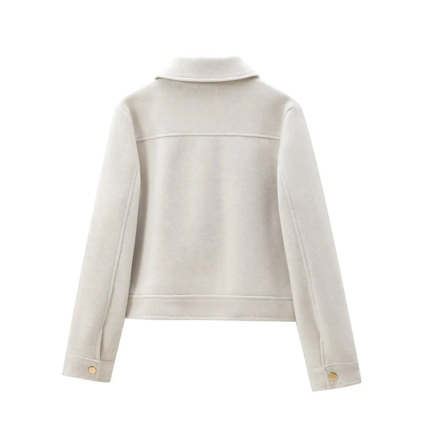 New Women Zipper Jacket Coat Long Sleeve Outerwear