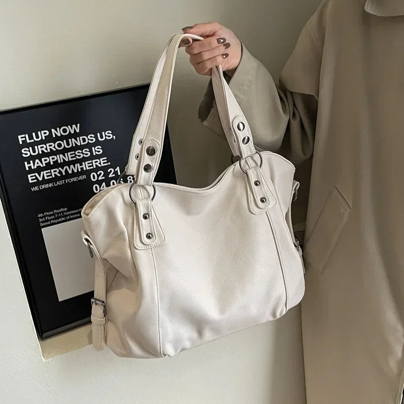 New High Quality Contrasting Colors Tote Bags for Women Fashion Zipper Pu Handbags