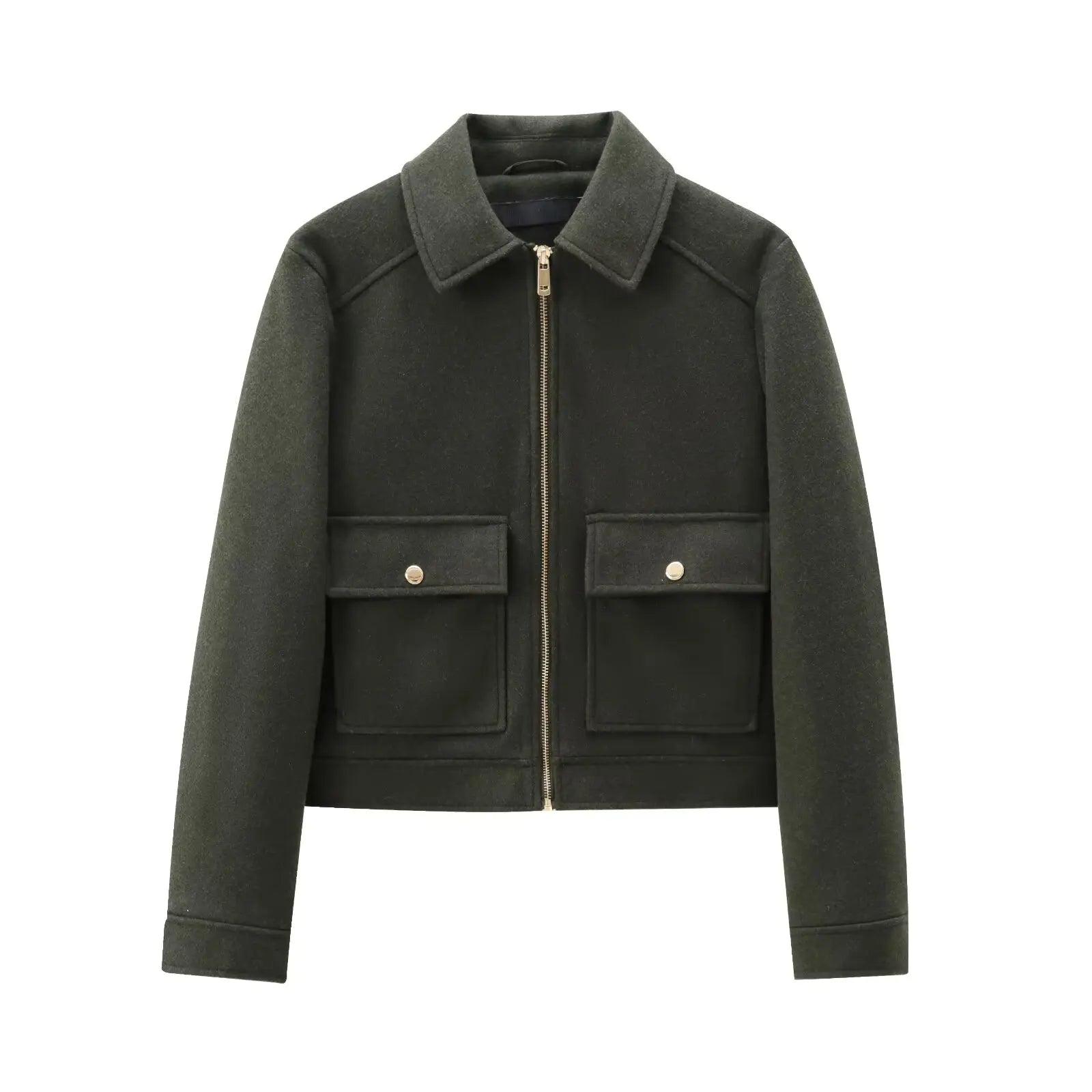 New Women Zipper Jacket Coat Long Sleeve Outerwear