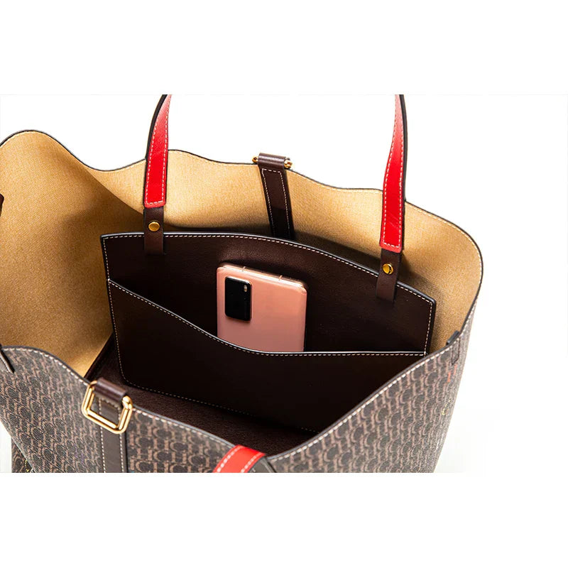 Fusion Monogrammed Design Women Handbag Classics Exquisite Workmanship Large Capacity Bag