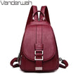 Modern Women Anti Theft Backpack Quality Leather School Shoulder Multifunction Backpack