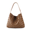 New Arrived Woven Tote Bag Women Textured Pleated Soft PU Leather Large Capacity Bags