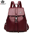 Anti Theft Backpack Women Shoulder  Leather Backpacks Women Large Capacity Bag