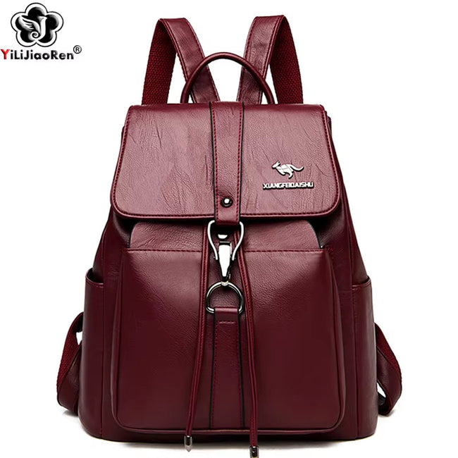 Anti Theft Backpack Women Shoulder  Leather Backpacks Women Large Capacity Bag
