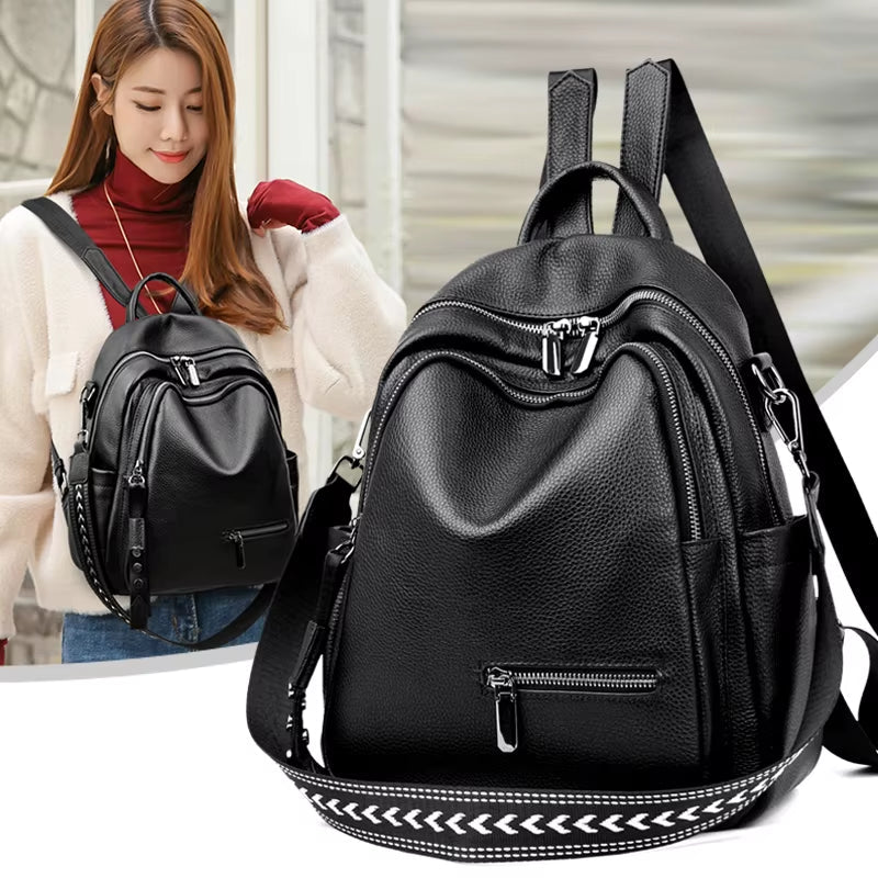 New Woman Genuine  Leather Backpack Fashion Rucksack Ladies Bag pack Large Capacity