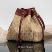 Fusion Versatile Drawstring Opening Design Bucket Bag Simple Retro Classic Style Women Bag