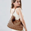 New Arrived Woven Tote Bag Women Textured Pleated Soft PU Leather Large Capacity Bags