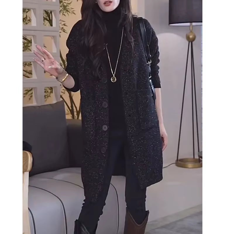 New Autumn Winter Fashion High-End Knitwear Cardigan Women Sweater