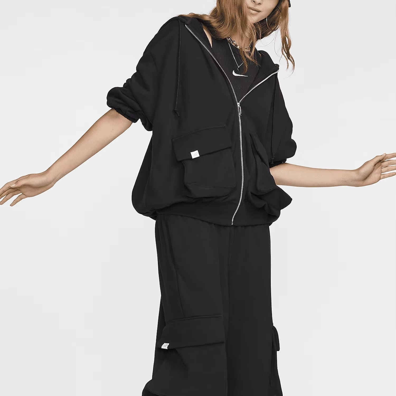 New Nike Sportswear Women Zippered Hooded Jacket